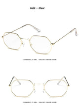 将图片加载到图库查看器，Small Polygon Women Men Sunglasses Delicate Metal Polygon Sunglasses For Women Classic Retro Small Size Frame Women Sunglasses Design Glasses for Men
