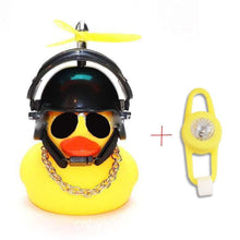 将图片加载到图库查看器，Small Yellow Bike Duck Bicycle Bell Luminous Airscrew Helmet Duck Ducky Bicycle Wind Motor Riding Cycling Lights Horn Rubber Duck Toy Car Ornaments Yellow Duck Car Dashboard Decorations Squeeze Duck Bicycle Horns With Propeller Helmet
