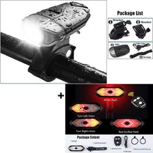 Load image into Gallery viewer, Smart Bike Light Wireless Remote Control Cycling Turning Signal Taillight USB Bicycle Rechargeable Rear Light LED Warning Lamp USB Bicycle Tail Light Wireless Remote Control Back Bike Light For Night Riding Safety Warning Cycling Lights

