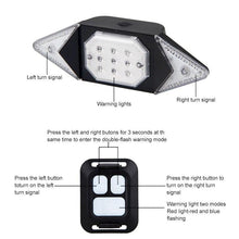 Load image into Gallery viewer, Smart Bike Light Wireless Remote Control Cycling Turning Signal Taillight USB Bicycle Rechargeable Rear Light Turn Signals With Wireless Remote Rechargeable Safety Warning Cycling Light Fits On Any Bicycle
