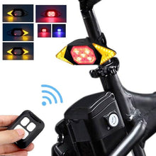 Load image into Gallery viewer, Smart Bike Light Wireless Remote Control Cycling Turning Signal Taillight USB Bicycle Rechargeable Rear Light Turn Signals With Wireless Remote Rechargeable Safety Warning Cycling Light Fits On Any Bicycle
