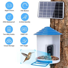 将图片加载到图库查看器，Smart Bird Feeder with Solar Powered Camera 1080P HD AI Identify PIR
