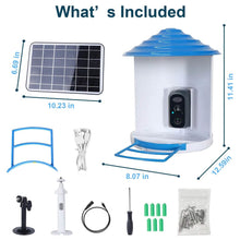 将图片加载到图库查看器，Smart Bird Feeder with Solar Powered Camera 1080P HD AI Identify PIR
