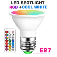 Load image into Gallery viewer, Smart For Home LED Light Bulb E27 E14 GU10 B22 220V 110V  Spot Magic Changeable Lamp Lampada+IR Control Decoration RGB White  Compatible with Alexa Google Home, RGBCW Smart GU10 Bulb, WiFi Smart LED Spot Light Bulb Indoor Decoration

