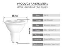 Load image into Gallery viewer, Smart For Home LED Light Bulb E27 E14 GU10 B22 220V 110V  Spot Magic Changeable Lamp Lampada+IR Control Decoration RGB White  Compatible with Alexa Google Home, RGBCW Smart GU10 Bulb, WiFi Smart LED Spot Light Bulb Indoor Decoration
