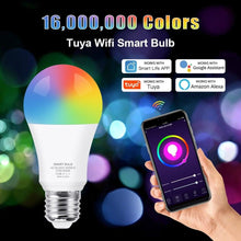 Load image into Gallery viewer, Smart Light Bulb E27 LED Lamp RGB+White+Warm White Work With Alexa Google Home Dimmable Timer Function RGB LED Bulb Bulb-Timer  Sunrise  Sunset Dimmable Multicolo Warm White No Hub Required Compatible With Alexa Google Home Assistant
