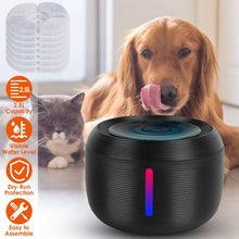 将图片加载到图库查看器，Smart Pet Drinking Fountain with LED Light 7-Pack Replaceable Water Filters

