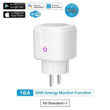 Load image into Gallery viewer, Smart Plug WiFi Socket Power Monitor Timing Function Tuya SmartLife APP Control Works With Alexa Google Assistant
