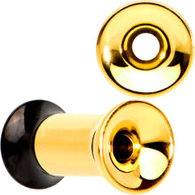Load image into Gallery viewer, Gold PVD Black Two Tone Screw Fit Tunnel Plug Set 3mm to 16mm
