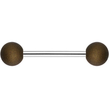 Load image into Gallery viewer, Brown Silicone Coated Acrylic Ball End Barbell Tongue Ring

