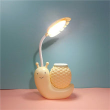 将图片加载到图库查看器，Snail Led Table Lamp Cute Pen Holder Desk Light Reading Study Children Bedroom College Dorm Eye Protection Adjustable Organizer Cute Study Lamps for Bedroom Décor

