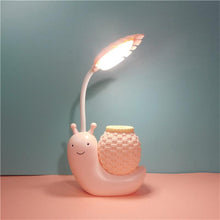 将图片加载到图库查看器，Snail Led Table Lamp Cute Pen Holder Desk Light Reading Study Children Bedroom College Dorm Eye Protection Adjustable Organizer Cute Study Lamps for Bedroom Décor
