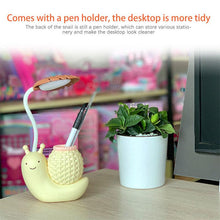 将图片加载到图库查看器，Snail Led Table Lamp Cute Pen Holder Desk Light Reading Study Children Bedroom College Dorm Eye Protection Adjustable Organizer Cute Study Lamps for Bedroom Décor
