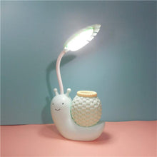 将图片加载到图库查看器，Snail Led Table Lamp Cute Pen Holder Desk Light Reading Study Children Bedroom College Dorm Eye Protection Adjustable Organizer Cute Study Lamps for Bedroom Décor
