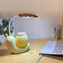 将图片加载到图库查看器，Snail Led Table Lamp Cute Pen Holder Desk Light Reading Study Children Bedroom College Dorm Eye Protection Adjustable Organizer Cute Study Lamps for Bedroom Décor

