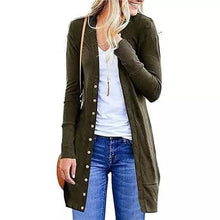 将图片加载到图库查看器，Snap Button Long Cardigan
