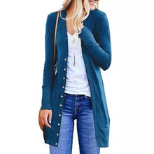 将图片加载到图库查看器，Snap Button Long Cardigan
