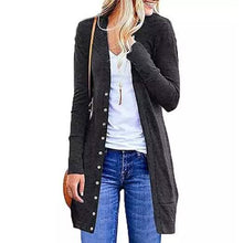 将图片加载到图库查看器，Snap Button Long Cardigan
