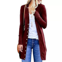 将图片加载到图库查看器，Snap Button Long Cardigan
