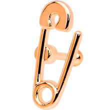 Load image into Gallery viewer, 16G 1/4 Rose Gold PVD Open Safety Pin Tragus Cartilage Earring
