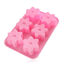 Load image into Gallery viewer, Snowflake Chocolate Mold Soap Silicone Ice Tray Cake  Christmas Mould 6 Cavities Baking Pastry Tools Silicone Snowflake Molds Cake Pans Cookie Trays Handmade Soap Making Mould
