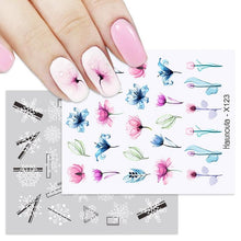 Load image into Gallery viewer, Snowflakes Nail Water Decals Christmas White Snow Transfer Sticker Decoration Slider Flower Leaf Manicuring Art Paper Tips Snowflake Bronzing Christmas Slider Nail Art 3D Decals Decoration Decals Snowflakes Elk Bear Christmas Xmas Stickers
