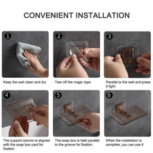将图片加载到图库查看器，Soap Rack No Drilling Wall Mounted Double Layer Soap Holder Soap Sponge Dish Bathroom Accessories Soap Dishes Self Adhesive Soap Dish Bar Soap Holder Soap Dishes Tray Saver Case Box for Shower Bathroom Kitchen Dish Drainer Drying Rack
