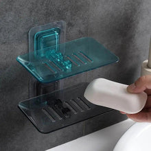 将图片加载到图库查看器，Soap Rack No Drilling Wall Mounted Double Layer Soap Holder Soap Sponge Dish Bathroom Accessories Soap Dishes Self Adhesive Soap Dish Bar Soap Holder Soap Dishes Tray Saver Case Box for Shower Bathroom Kitchen Dish Drainer Drying Rack
