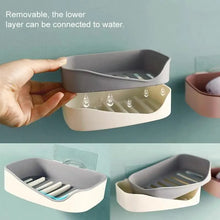将图片加载到图库查看器，Soap Rack No Drilling Wall Mounted Double Layer Soap Holder Soap Sponge Dish Bathroom Accessories Soap Dishes Self Adhesive Soap Dish Bar Soap Holder Soap Dishes Tray Saver Case Box for Shower Bathroom Kitchen Dish Drainer Drying Rack
