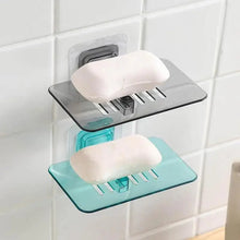 将图片加载到图库查看器，Soap Rack No Drilling Wall Mounted Double Layer Soap Holder Soap Sponge Dish Bathroom Accessories Soap Dishes Self Adhesive Soap Dish Bar Soap Holder Soap Dishes Tray Saver Case Box for Shower Bathroom Kitchen Dish Drainer Drying Rack
