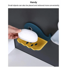 将图片加载到图库查看器，Soap Rack No Drilling Wall Mounted Drain Non Perforated Double Layer Holder Sponge Dish Accessories Magic Soap Dishes Bathroom Cute Soap Dish for Kids Plastic Self Draining Soap Holder for Shower Wall Cartoon Hanging Bathroom Soap Tray with Suction Cup
