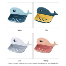 将图片加载到图库查看器，Soap Rack No Drilling Wall Mounted Drain Non Perforated Double Layer Holder Sponge Dish Accessories Magic Soap Dishes Bathroom Cute Soap Dish for Kids Plastic Self Draining Soap Holder for Shower Wall Cartoon Hanging Bathroom Soap Tray with Suction Cup
