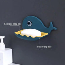 将图片加载到图库查看器，Soap Rack No Drilling Wall Mounted Drain Non Perforated Double Layer Holder Sponge Dish Accessories Magic Soap Dishes Bathroom Cute Soap Dish for Kids Plastic Self Draining Soap Holder for Shower Wall Cartoon Hanging Bathroom Soap Tray with Suction Cup
