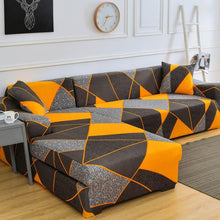 Load image into Gallery viewer, Sofa Cover Geometric Couch Cover Elastic Sofa Cover for Living Room Pets Corner L Shaped Chaise Longue Sofa Slipcover Shaped Sofa Slipcovers with Elastic Bottom, Jacquard Chaise Lounge Set for Living Room
