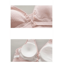 将图片加载到图库查看器，Soft And Comfortable Cotton Nursing Bra Breathable Breastfeeding Bras for Women Maternity Bra Plus Big Size Easy Feeding Bra Wire Free
