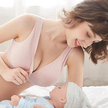 将图片加载到图库查看器，Soft And Comfortable Cotton Nursing Bra Breathable Breastfeeding Bras for Women Maternity Bra Plus Big Size Easy Feeding Bra Wire Free

