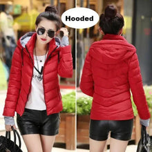 Load image into Gallery viewer, Soft And Comfortable Winter Jacket For Women Short Women's Thicken Outerwear In solid hooded Coats Zipper For Female Slim Cotton padded basic tops
