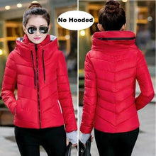 Load image into Gallery viewer, Soft And Comfortable Winter Jacket For Women Short Women's Thicken Outerwear In solid hooded Coats Zipper For Female Slim Cotton padded basic tops
