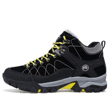 将图片加载到图库查看器，Soft Black Mens Boots Winter Fur Warm Snow Men Walking Boots Work Shoes Footwear Fashion Rubber Ankle Shoes Warm Fur Lined Ankle Booties Comfortable Non Slip Outdoor Shoes
