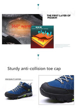 将图片加载到图库查看器，Soft Black Mens Boots Winter Fur Warm Snow Men Walking Boots Work Shoes Footwear Fashion Rubber Ankle Shoes Warm Fur Lined Ankle Booties Comfortable Non Slip Outdoor Shoes
