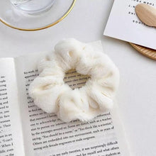 将图片加载到图库查看器，Soft Faux Fur Hair Scrunchies Plush Elastic Hair Bands Women Girls Ponytail Holder Rubber Band Fashion Headwear Ponytail Holder Accessories for Women
