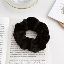 将图片加载到图库查看器，Soft Faux Fur Hair Scrunchies Plush Elastic Hair Bands Women Girls Ponytail Holder Rubber Band Fashion Headwear Ponytail Holder Accessories for Women
