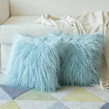 Load image into Gallery viewer, Soft Fur Polyester Cotton Pillow Covers Cushion Covers Luxury Soft Decorative Pillow Covers Home Decor Pillow Covers Living Room Bedroom Decorative Pillowcase Shaggy Fluffy Cover 45x45CM

