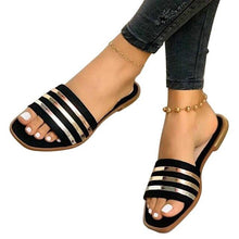 Load image into Gallery viewer, Soft Leather Woven Slippers Women Summer Flat Heels Beach Casual Slides Shoes Woman Outdoor Sandals Open Toe Slippers Summer Sandals For Women Flat Shoes Office Elegant Design Sandals
