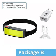 Load image into Gallery viewer, Soft Light Headlamp Flashlight LED Headlamp Adjustable Strap With COB Wick  Headlight Beads Wide Range of Lighting   Perfect Head Light For Camping Hiking Running Built-in Rechargeable Lithium Battery
