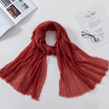 Load image into Gallery viewer, Soft Muslim Crinkle Hijab Scarf Soft Cotton Headscarf Ultra Soft Breathable Head Scarf Islamic Head Wraps Hijab For Women 70*175cm
