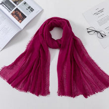 Load image into Gallery viewer, Soft Muslim Crinkle Hijab Scarf Soft Cotton Headscarf Ultra Soft Breathable Head Scarf Islamic Head Wraps Hijab For Women 70*175cm
