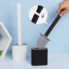 Load image into Gallery viewer, Soft Silicone Head Toilet Brush With Holder Black Wall-Mounted Detachable Handle Bathroom Cleaner Durable Accessories Silicone Toilet Brush Wall Mounting Toilet Brush No-Slip Long Handle Soft Silicone Bristle Toilet Corner Cleaner
