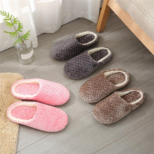 将图片加载到图库查看器，Soft Slipper Womens Home Plush House Winter Warm Slippers Soft Indoors Bedroom Slippers With Memory Foam Comfortable Slip On House Shoes Warm Fur Lined Slippers

