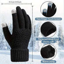 Load image into Gallery viewer, Soft Touchscreen Winter Gloves Elastic Cuff Knit for Cold Weather
